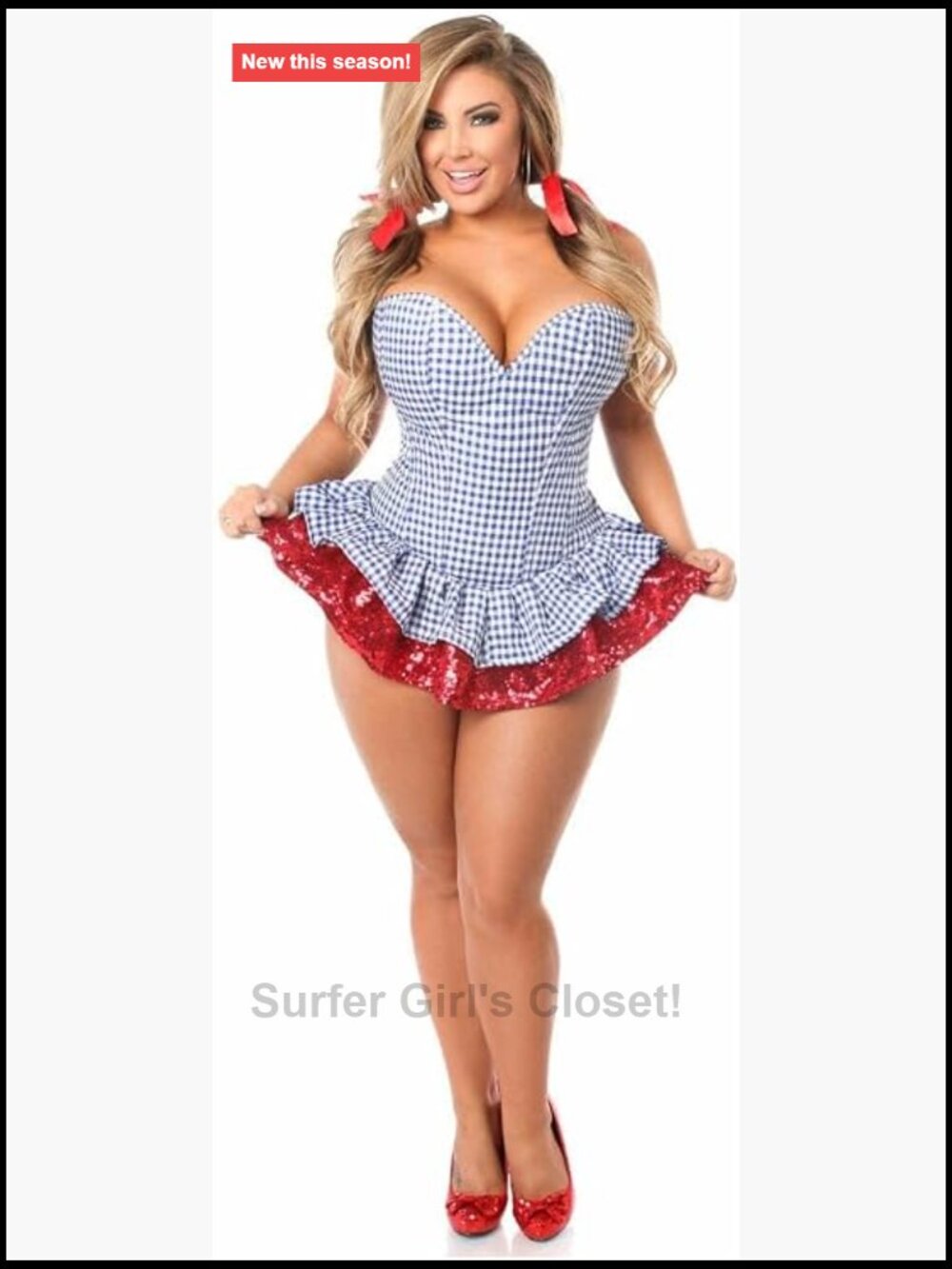 Sequin Steel Boned Corset Dress 2 Pc Costume Set Slim Fit
